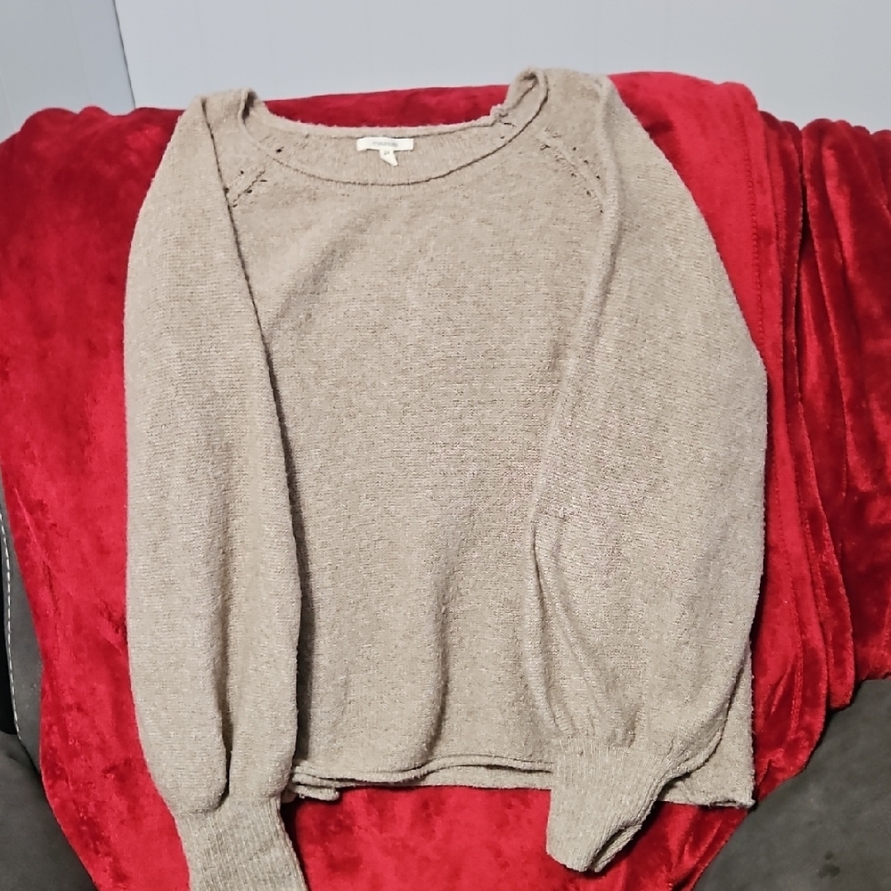Maurices Tan Crew Neck Sweater Soft Knit Casual